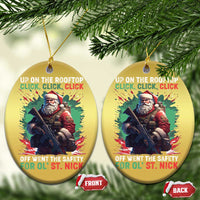 Xmas Veteran Christmas Ornament Up On The Rooftop Click Click Click Santa Patriotic - Wonder Print Shop