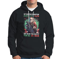 Christmas Hoodie Up On The Rooftop Click Click Click Santa Patriotic - Wonder Print Shop