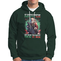 Christmas Hoodie Up On The Rooftop Click Click Click Santa Patriotic - Wonder Print Shop