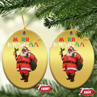 Merry Kwanzaa African American Xmas Santa Christmas Ornament - Wonder Print Shop