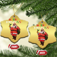 Merry Kwanzaa African American Xmas Santa Christmas Ornament - Wonder Print Shop