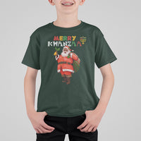 Christmas T Shirt For Kid Merry Kwanzaa African American Santa - Wonder Print Shop