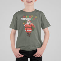 Christmas T Shirt For Kid Merry Kwanzaa African American Santa - Wonder Print Shop