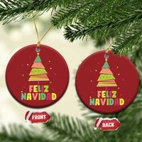 Feliz Navidad Colorful Xmas Tree Spanish Christmas Ornament - Wonder Print Shop
