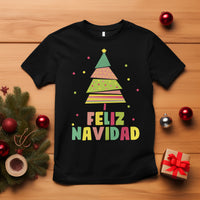 Feliz Navidad Colorful Xmas Tree Spanish Christmas T Shirt - Wonder Print Shop
