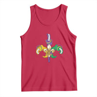 Mardi Gras Alligator Crocodiles Funny Fleur De Lis Tank Top