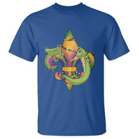 Mardi Gras Alligator Crocodiles Fleur De Lis T Shirt - Wonder Print Shop