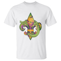 Mardi Gras Alligator Crocodiles Fleur De Lis T Shirt - Wonder Print Shop