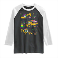Mardi Gras Raglan Shirt Jester Construction Vehicle Truck Fat Tuesday New Orleans