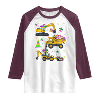 Mardi Gras Raglan Shirt Jester Construction Vehicle Truck Fat Tuesday New Orleans