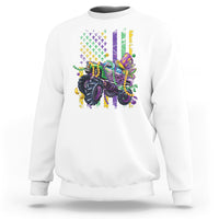 Mardi Gras Monster Truck Beads Flag Sweatshirt - Wonder Print Shop