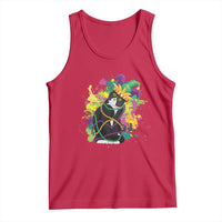 Mardi Gras Funny Tuxedo Cat Meme Beads Tank Top