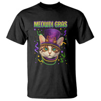 Meowdi Gras Cool Cat Jester Bead Fat Tuesday T Shirt - Wonder Print Shop