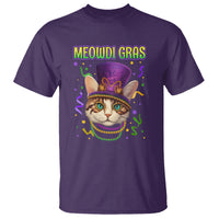 Meowdi Gras Cool Cat Jester Bead Fat Tuesday T Shirt - Wonder Print Shop