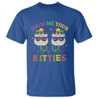 Mardi Gras T Shirt Show Me Your Kitties Cute Cat Masked Jester Hat Bead - Wonder Print Shop