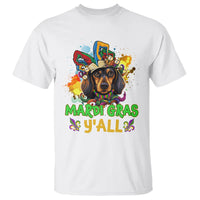 Mardi Gras Y'all Dachshund Dog With Beads Colorful T Shirt - Wonder Print Shop