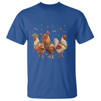 Mardi Gras Funny Farmer Jester Chicken Beads T Shirt - Wonder Print Shop