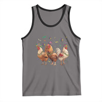 Mardi Gras Funny Farmer Jester Chicken Beads Tank Top