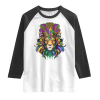 Mardi Gras Raglan Shirt Pride Lion With Jester Hat Fat Tuesday Festival