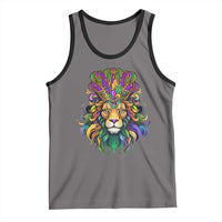 Mardi Gras Tank Top Pride Lion With Jester Hat Fat Tuesday Festival