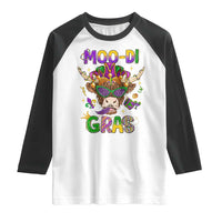 Mardi Gras Raglan Shirt Moo-di Bead Heifer Cow Fat Tuesday Festival