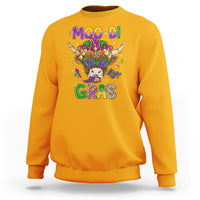 Mardi Gras Sweatshirt Moo-di Bead Heifer Cow Fat Tuesday Festival - Wonder Print Shop