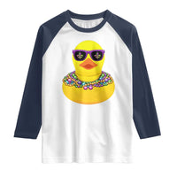 Mardi Gras Beads Cool Rubber Duck Fat Tuesday Festival Raglan Shirt