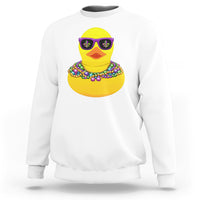 Mardi Gras Beads Cool Rubber Duck Fat Tuesday Festival Sweatshirt - Wonder Print Shop