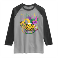 Mardi Gras Pickleball Jester Hat Beads Raglan Shirt
