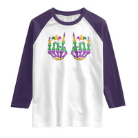 Mardi Gras Raglan Shirt Jester Skeleton Rock Hand Fat Tuesday Festival