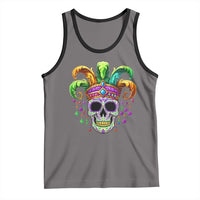 Mardi Gras Beads Sugar Skull Fat Tuesday New Orleans Tank Top