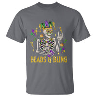 Mardi Gras Funny Skeleton Beads And Bling T Shirt - Wonder Print Shop