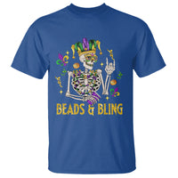 Mardi Gras Funny Skeleton Beads And Bling T Shirt - Wonder Print Shop