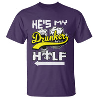 Mardi Gras T Shirt He's My Drunker Half Matching Couple - Wonder Print Shop