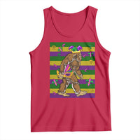 Mardi Gras Bigfoot Sasquatch Funny Fat Tuesday Parade Tank Top