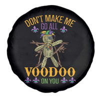 Mardi Gras Spare Tire Cover Don't Make Me Go All Voodoo On You Creepy Doll