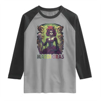 Mardi Gras Raglan Shirt Voodoo Queen Skeleton Witch Creepy Skull
