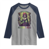 Mardi Gras Raglan Shirt Voodoo Queen Skeleton Witch Creepy Skull