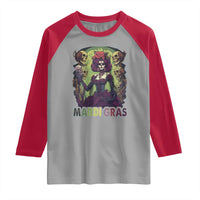 Mardi Gras Raglan Shirt Voodoo Queen Skeleton Witch Creepy Skull