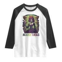 Mardi Gras Raglan Shirt Voodoo Queen Skeleton Witch Creepy Skull