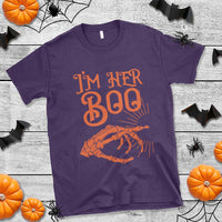 Halloween Couple Matching T Shirt I'm Her Boo Skeleton Hand - Wonder Print Shop