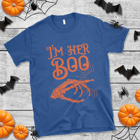 Halloween Couple Matching T Shirt I'm Her Boo Skeleton Hand - Wonder Print Shop