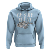 Halloween Couple Matching Hoodie He's My Treat Skeleton Hand - Wonder Print Shop