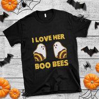 Halloween Couple Matching T Shirt I Love Her Boo Bees - Wonder Print Shop