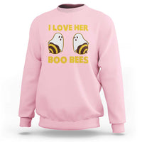 Halloween Couple Matching Sweatshirt I Love Her Boo Bees - Wonder Print Shop