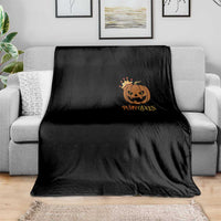 Halloween Couple Matching Throw Blanket Pumpqueen Funny Spooky Pumpkin - Wonder Print Shop