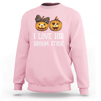 Halloween Couple Matching Sweatshirt I Love His Broom Stick - Wonder Print Shop