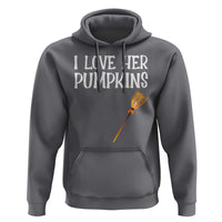 Halloween Couple Matching Hoodie I Love Her Pumpkins - Wonder Print Shop