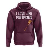 Halloween Couple Matching Hoodie I Love Her Pumpkins - Wonder Print Shop