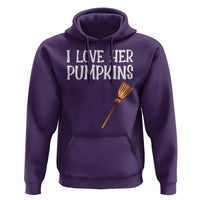 Halloween Couple Matching Hoodie I Love Her Pumpkins - Wonder Print Shop